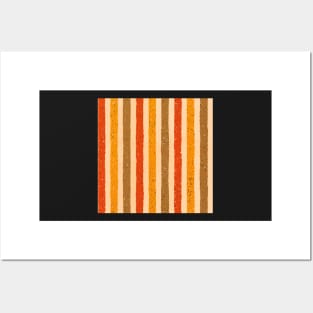 Textured earth coloured vertical stripes, organic lines Posters and Art